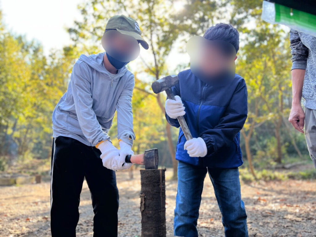 薪割に挑戦！