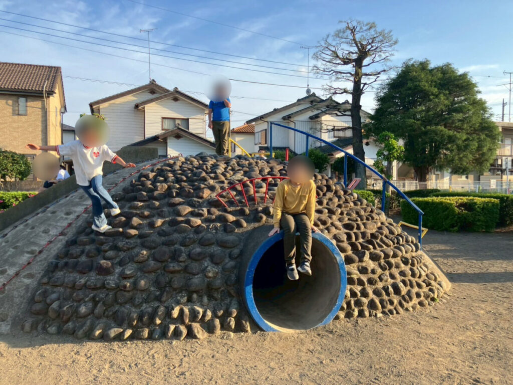 公園で遊び中