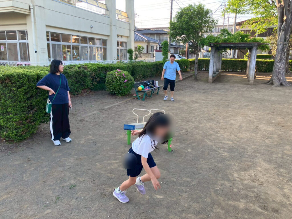 公園で遊び中