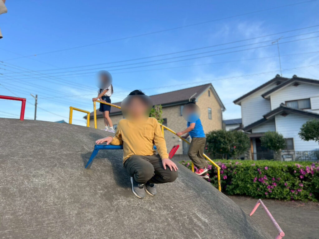 公園で遊び中