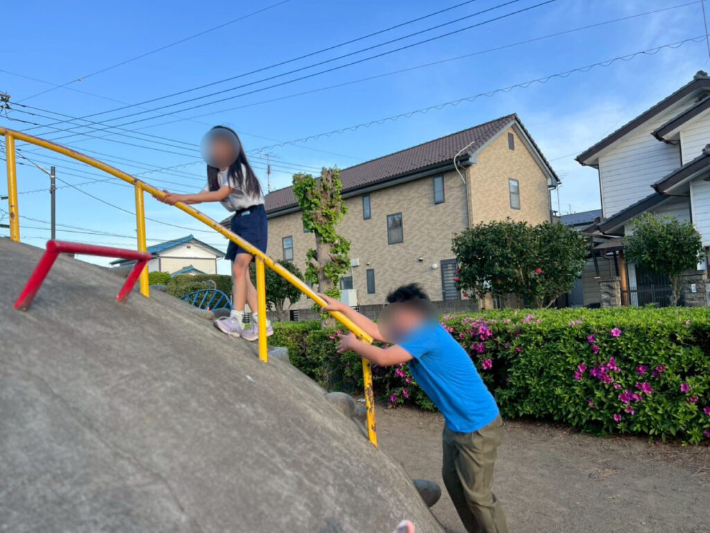 公園で遊び中