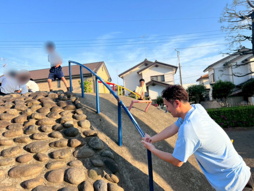 公園で遊び中