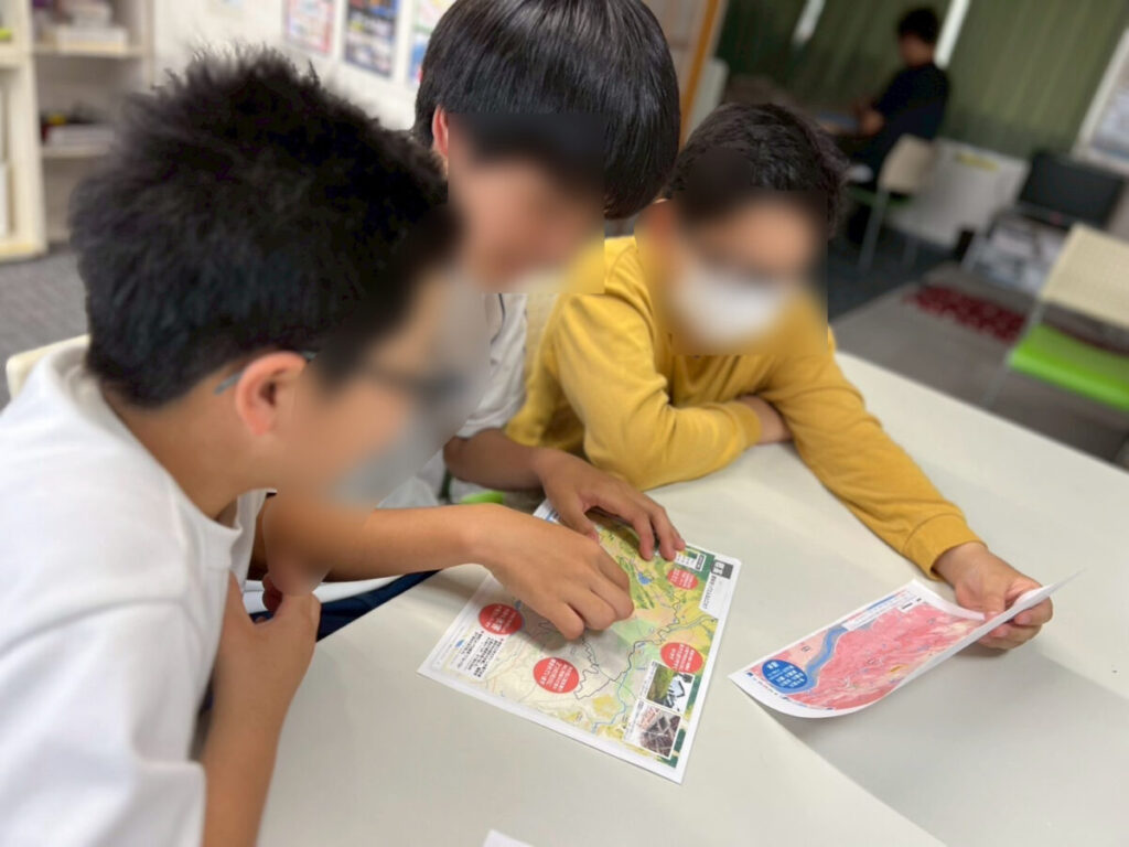 ハザードマップ確認中