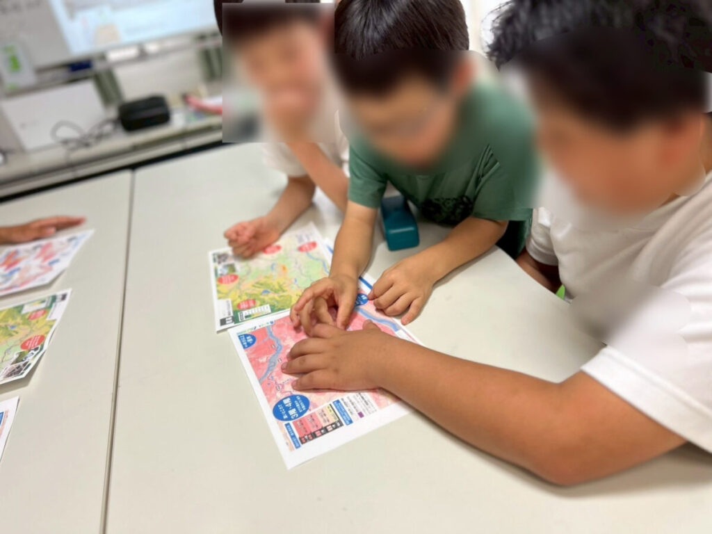 ハザードマップ確認中